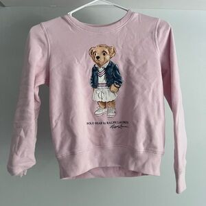 Polo Ralph Lauren Girls Bear Sweatshirt in Pink Size 8-10